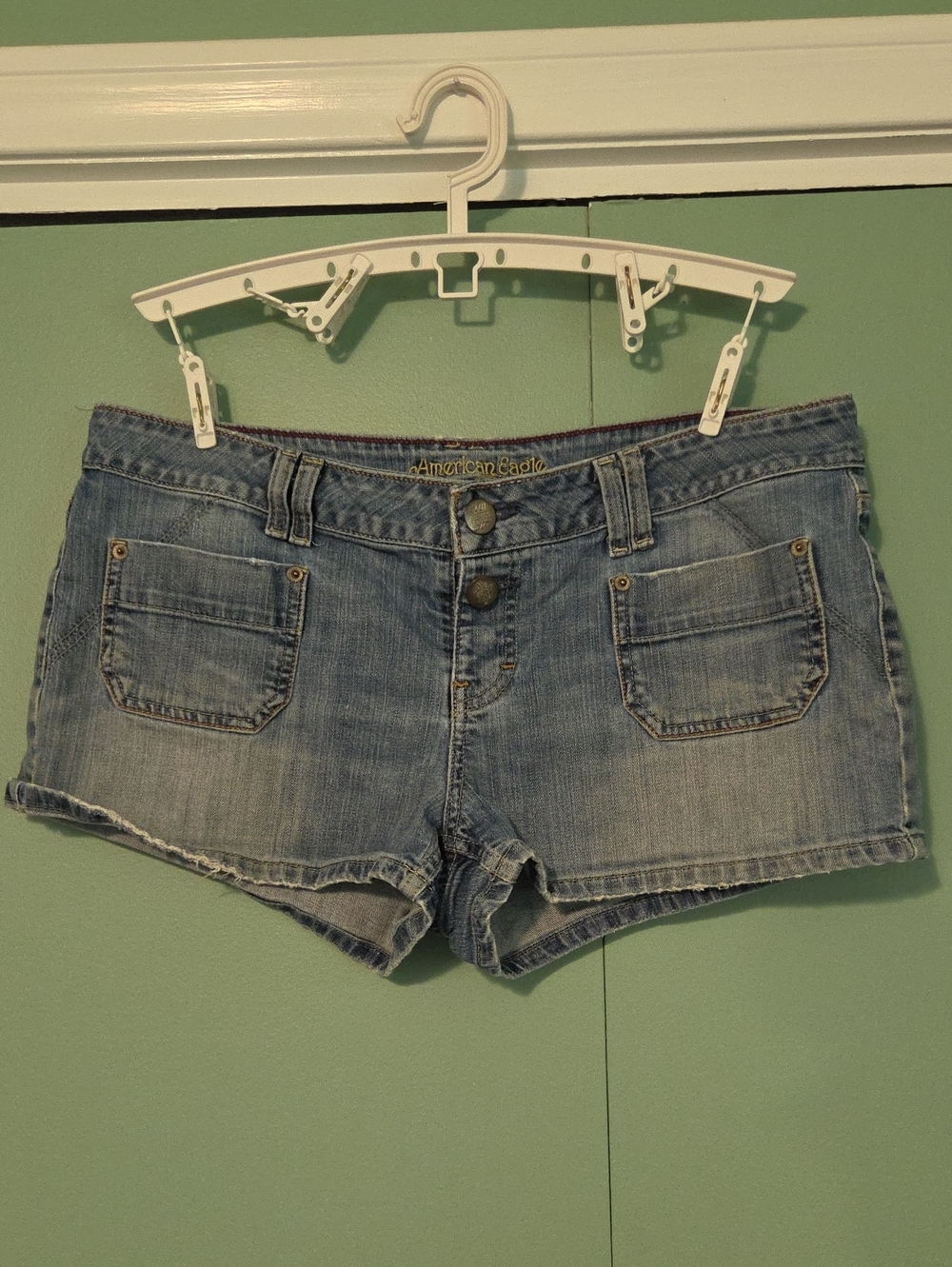Y2k American Eagle Outfitters Light Wash Denim Jean Shorts Size 14